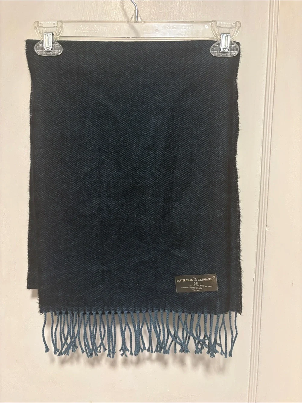 Softer Than Cashmere® Men’s Blue Herringbone Scarf
